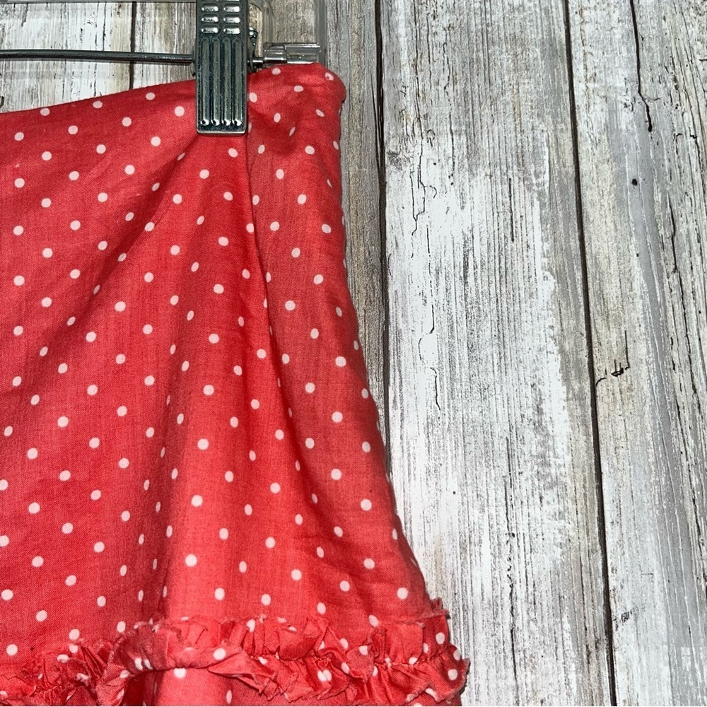 Boden Pink Polka Dot Ruffle Tiered A Line Skirt - Picture 3 of 4
